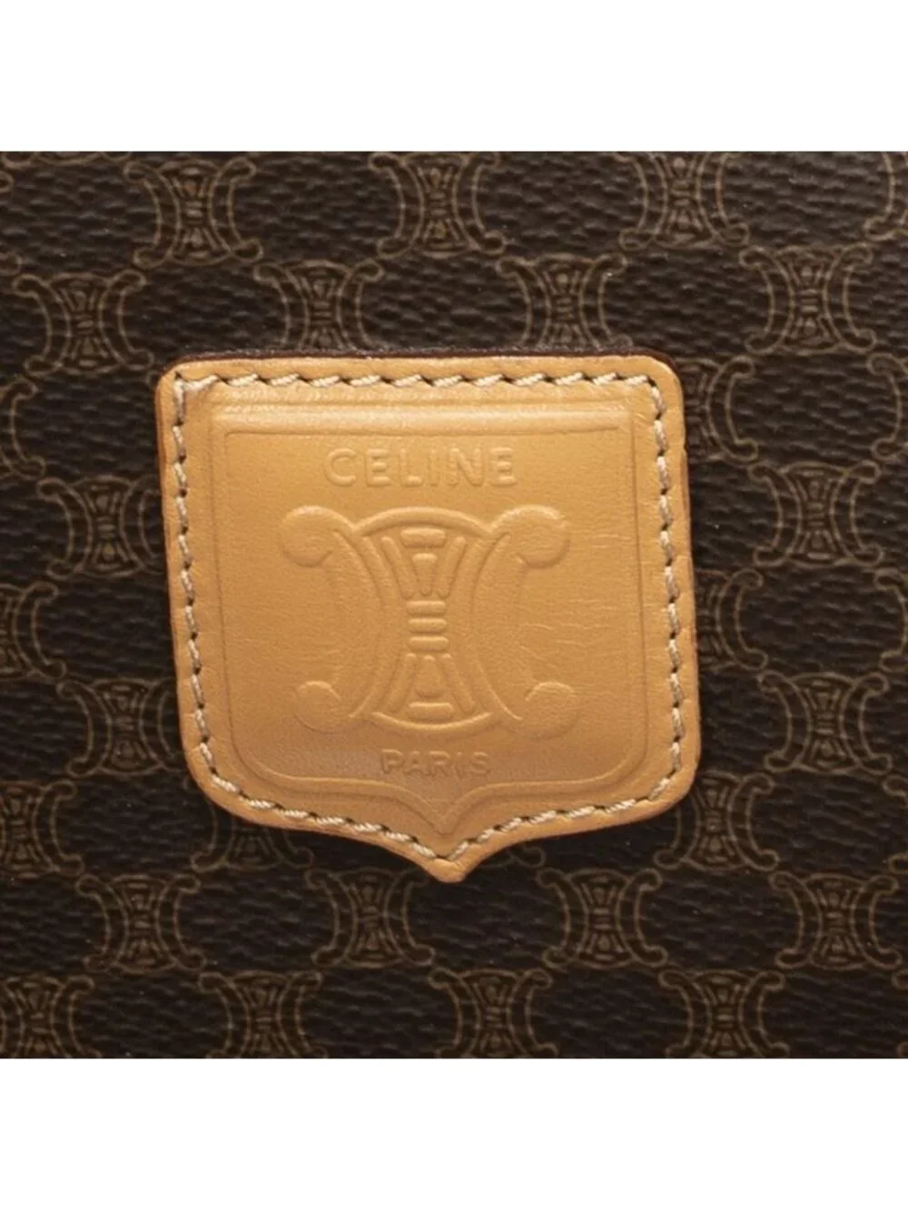 Celine Small Boston Brown Macadam Canvas Shoulder Bag - Picture 10 of 10